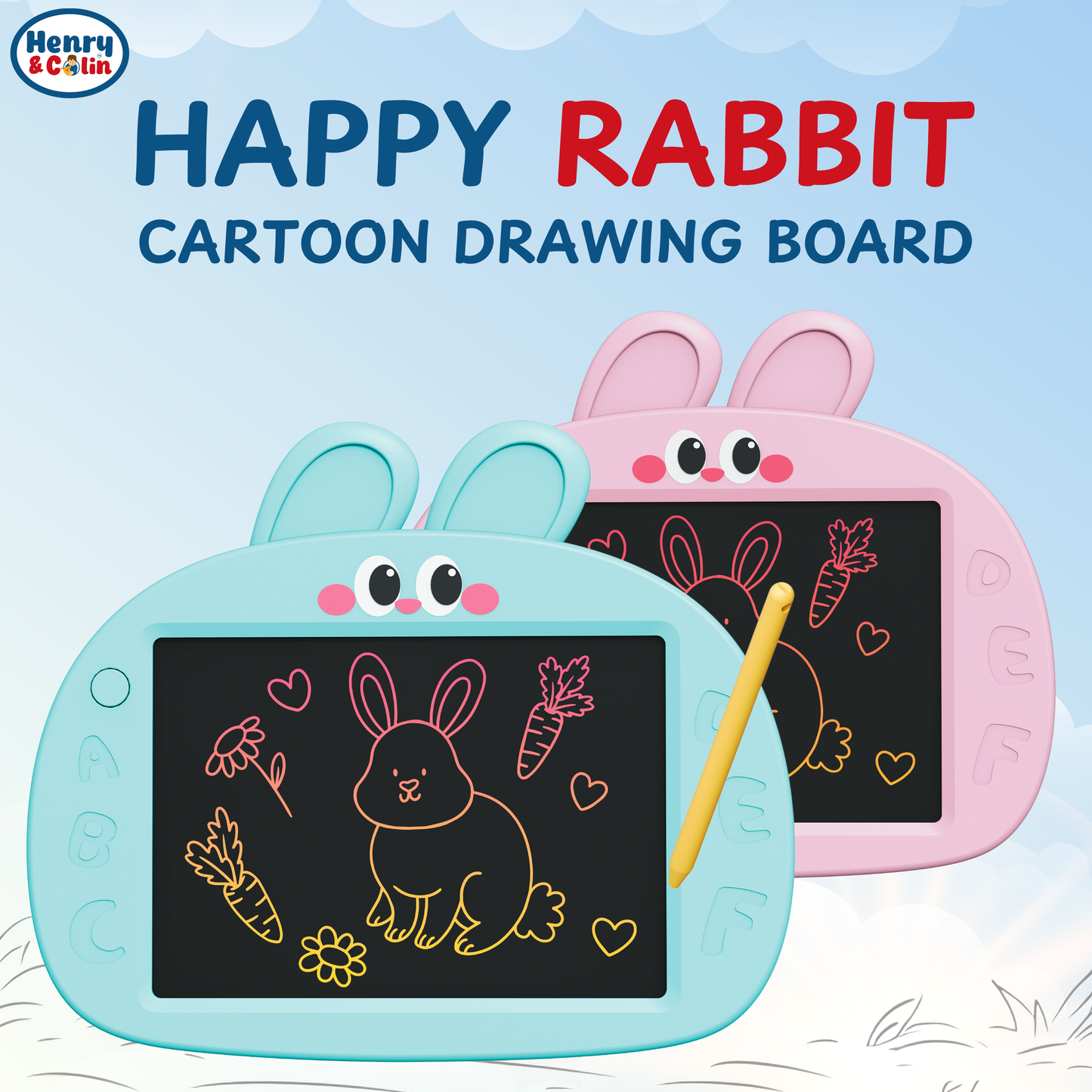 Cartoon Rabbit LCD Drawing Board for Kids