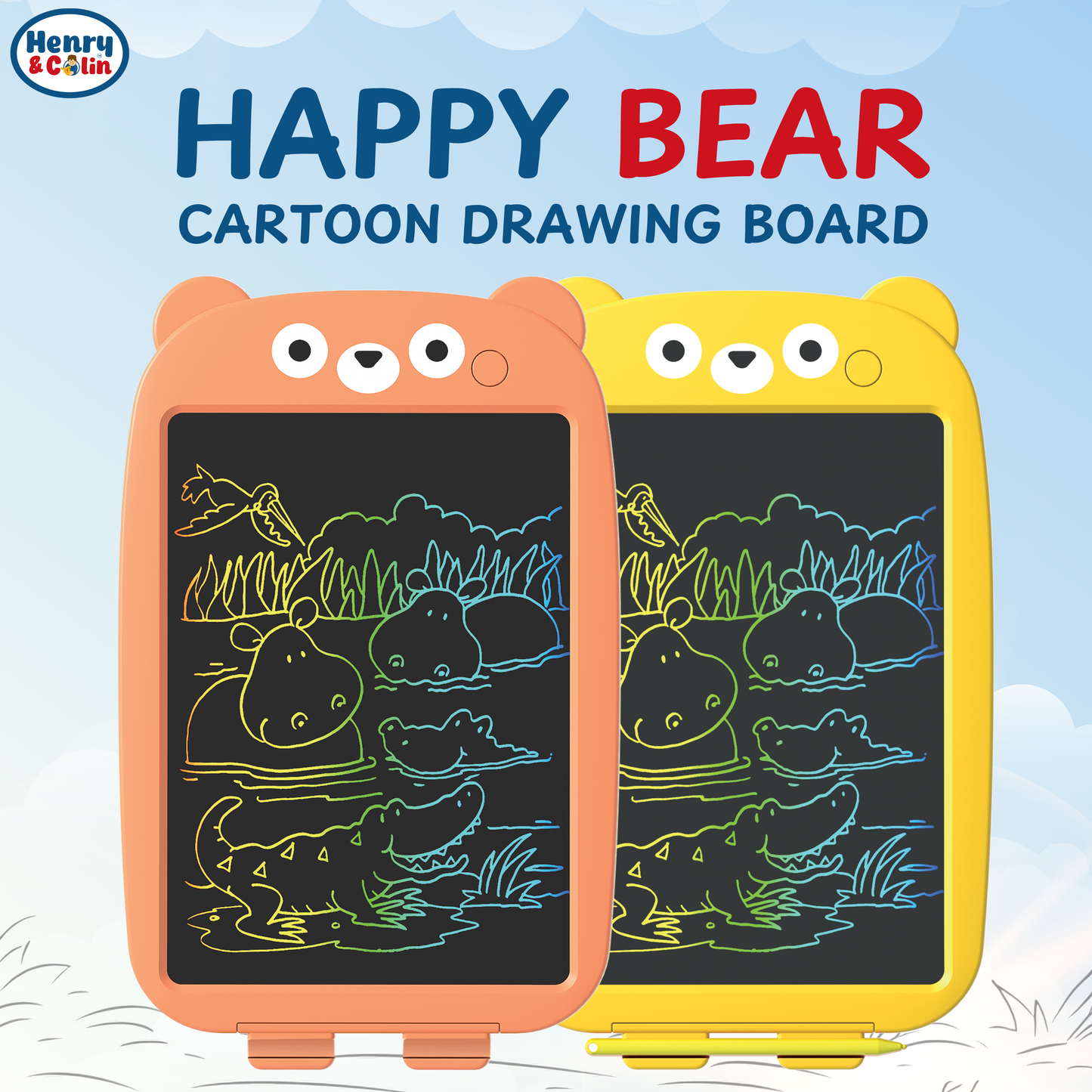 Cartoon Bear LCD Drawing Board for Kids