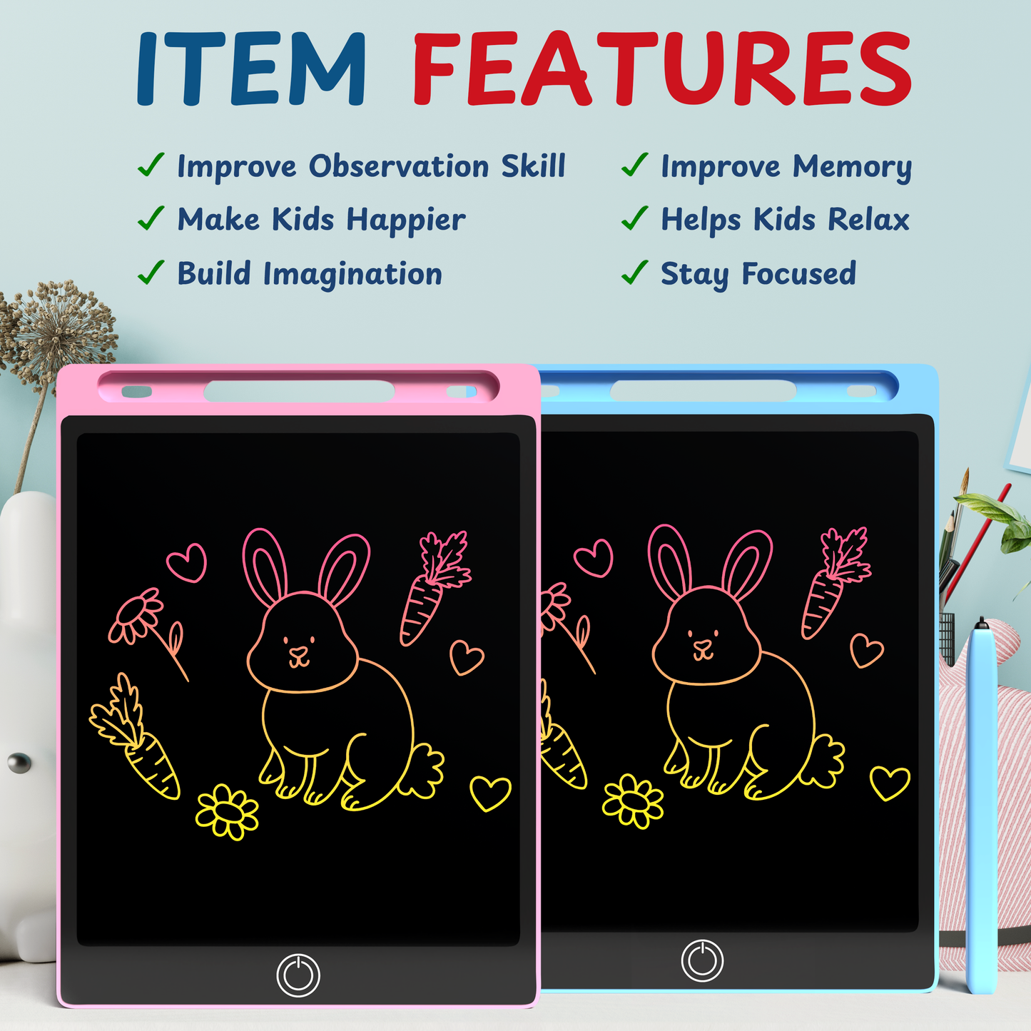 Happy Doodle LCD Writing Tablet for Kids – 8.5 & 10.5 Inch